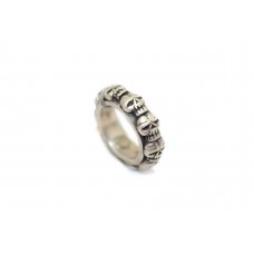 Unisex band skeleton face Ring Jewelry 925 Sterling Silver P 142